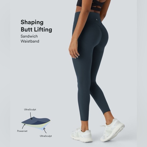 SoCinched High Waisted Scrunch Butt Tummy Control Side Pocket Shaping Leggings - Picture 1 of 5